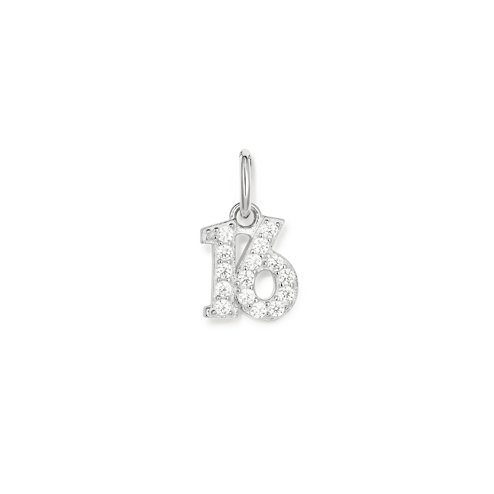 Sixteen Cubic Zirconia Pendant in Sterling Silver Pendants Bevilles 