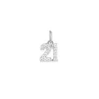 Cubic Zirconia Twenty-One Pendant in Sterling Silver Pendants Bevilles 