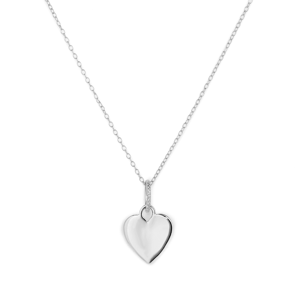 50cm Heart Pendant Necklace in Sterling Silver Pendants Bevilles 