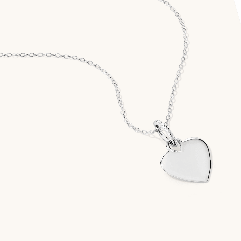 50cm Heart Pendant Necklace in Sterling Silver Pendants Bevilles 