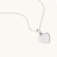 50cm Heart Pendant Necklace in Sterling Silver Pendants Bevilles 