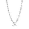 45cm 8mm Width T-Bar Paperclip Necklace in Sterling Silver Necklaces Bevilles 