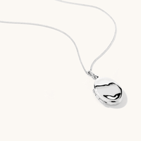 45cm Oval Locket Pendant Necklace in Sterling Silver Necklaces Bevilles 