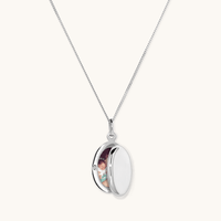 45cm Oval Locket Pendant Necklace in Sterling Silver Necklaces Bevilles 