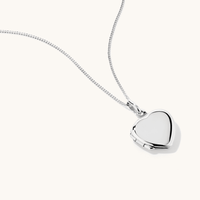 45cm Heart Locket Pendant Necklace in Sterling Silver Necklaces Bevilles 