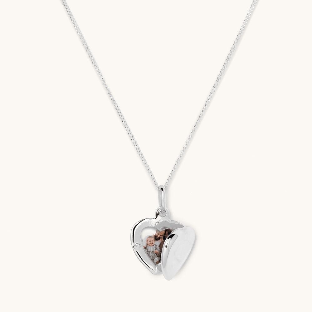 45cm Heart Locket Pendant Necklace in Sterling Silver Pendants Bevilles 