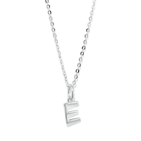 45cm Initial E Pendant Necklace in Sterling Silver Pendants Bevilles 