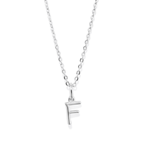 45cm Initial F Pendant Necklace in Sterling Silver Pendants Bevilles 
