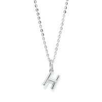45cm Initial H Pendant Necklace in Sterling Silver Pendants Bevilles 