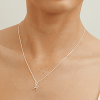 45cm Initial H Pendant Necklace in Sterling Silver Pendants Bevilles 
