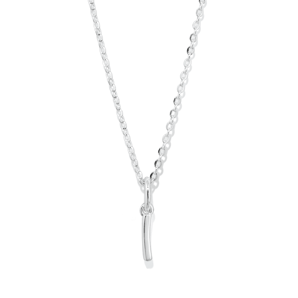 45cm Initial I Pendant Necklace in Sterling Silver Pendants Bevilles 