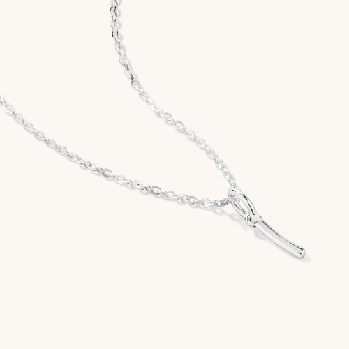 45cm Initial I Pendant Necklace in Sterling Silver Pendants Bevilles 