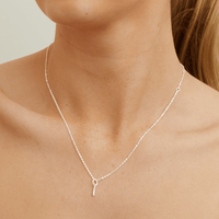 45cm Initial I Pendant Necklace in Sterling Silver Pendants Bevilles 