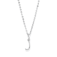 45cm Initial J Pendant Necklace in Sterling Silver Pendants Bevilles 