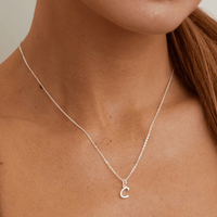 45cm Initial J Pendant Necklace in Sterling Silver Pendants Bevilles 