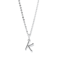 45cm Initial K Pendant Necklace in Sterling Silver Pendants Bevilles 