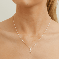 45cm Initial K Pendant Necklace in Sterling Silver Pendants Bevilles 