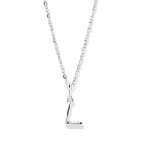 45cm Initial L Pendant Necklace in Sterling Silver Pendants Bevilles 