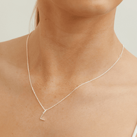 45cm Initial L Pendant Necklace in Sterling Silver Pendants Bevilles 