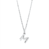 45cm Initial M Pendant Necklace in Sterling Silver Pendants Bevilles 