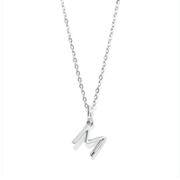 45cm Initial M Pendant Necklace in Sterling Silver Pendants Bevilles 