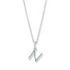 45cm Initial N Pendant Necklace in Sterling Silver Pendants Bevilles 
