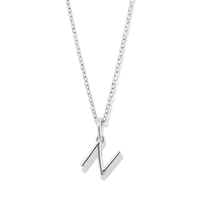 45cm Initial N Pendant Necklace in Sterling Silver Pendants Bevilles 