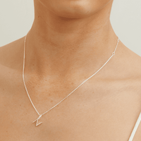 45cm Initial N Pendant Necklace in Sterling Silver Pendants Bevilles 