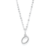45cm Initial O Pendant Necklace in Sterling Silver Pendants Bevilles 