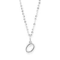 45cm Initial O Pendant Necklace in Sterling Silver Pendants Bevilles 