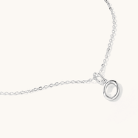 45cm Initial O Pendant Necklace in Sterling Silver Pendants Bevilles 