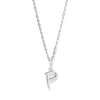 45cm Initial P Pendant Necklace in Sterling Silver Pendants Bevilles 