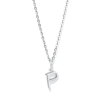 45cm Initial P Pendant Necklace in Sterling Silver Pendants Bevilles 