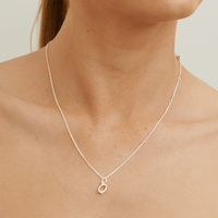 45cm Initial Q Pendant Necklace in Sterling Silver Pendants Bevilles 