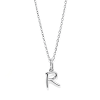 45cm Initial R Pendant Necklace in Sterling Silver Pendants Bevilles 