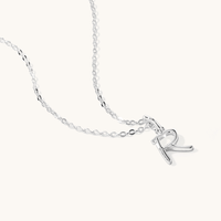 45cm Initial R Pendant Necklace in Sterling Silver Pendants Bevilles 