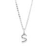 45cm Initial S Pendant Necklace in Sterling Silver Pendants Bevilles 