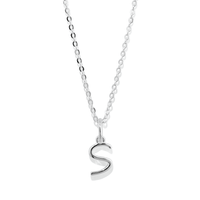 45cm Initial S Pendant Necklace in Sterling Silver Pendants Bevilles 