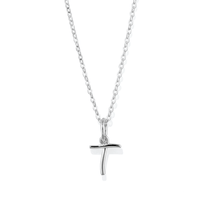 45cm Initial T Pendant Necklace in Sterling Silver Pendants Bevilles 