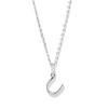 45cm Initial U Pendant Necklace in Sterling Silver Pendants Bevilles 