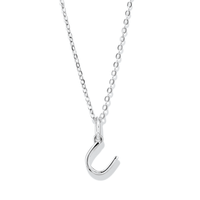 45cm Initial U Pendant Necklace in Sterling Silver Pendants Bevilles 