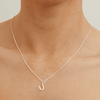 45cm Initial U Pendant Necklace in Sterling Silver Pendants Bevilles 