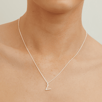 45cm Initial V Pendant Necklace in Sterling Silver Pendants Bevilles 