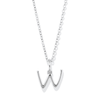 45cm Initial W Pendant Necklace in Sterling Silver Pendants Bevilles 