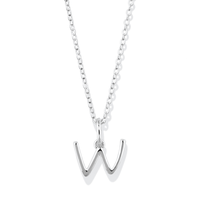 45cm Initial W Pendant Necklace in Sterling Silver Pendants Bevilles 