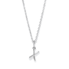 45cm Initial X Pendant Necklace in Sterling Silver Pendants Bevilles 