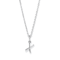 45cm Initial X Pendant Necklace in Sterling Silver Pendants Bevilles 