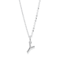 45cm Initial Y Pendant Necklace in Sterling Silver Pendants Bevilles 