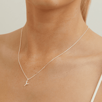 45cm Initial Y Pendant Necklace in Sterling Silver Pendants Bevilles 