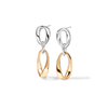 Two-Tone Twist Oval Drop Studs in 18kt Fine Gold Plating Earrings Bevilles 